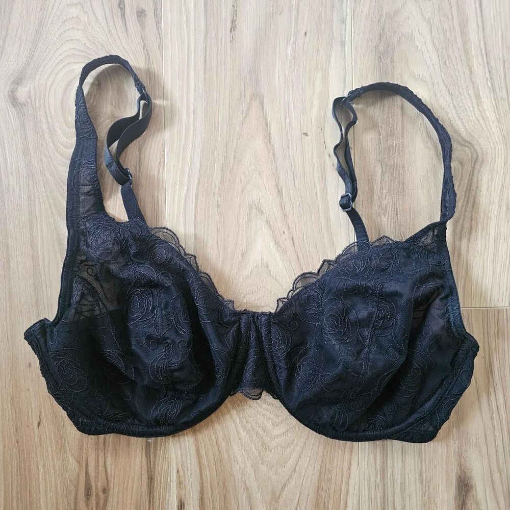 Bali Women's Black Sheer Bra Size 36D
